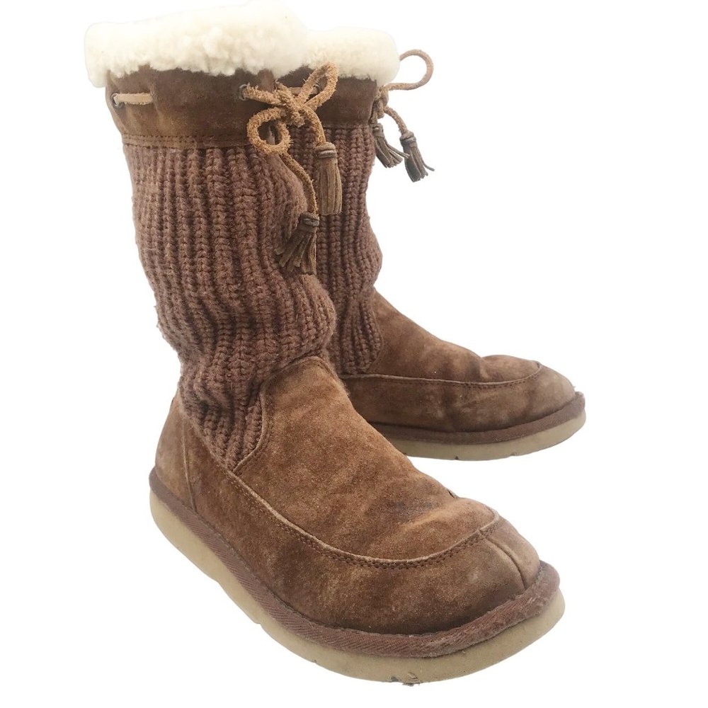 UGG Brown Knit Ankle Boots